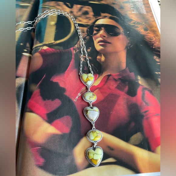 🆕🌠Heart-Shaped HONEY DAHLIA Sterling Necklace - Picture 7 of 11